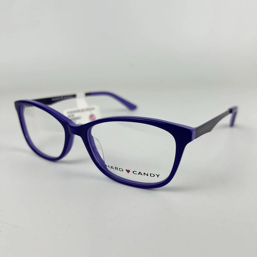 New Hard‎ Candy Women's HC42 Square Eyeglasses Frame Purple 52-16-135